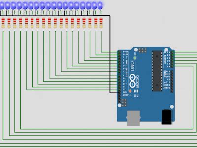 Virtual Arduino Simulator LED chaser - 20 LEDs & Arduino UNO - Arduino ...