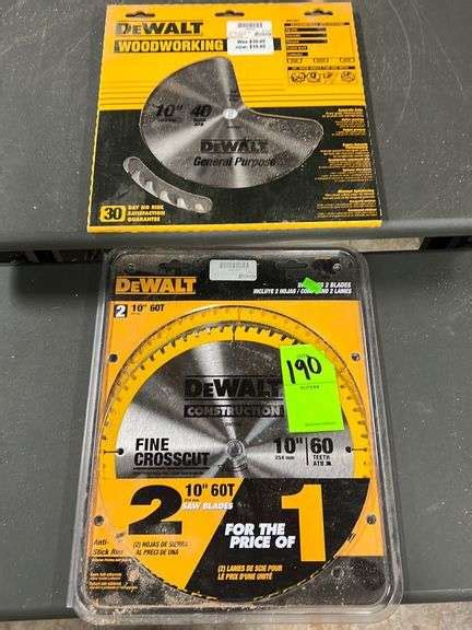 Dewalt 2pk 10 60t Saw Blades And Dewalt 10 40t Saw Blade Nw Asset