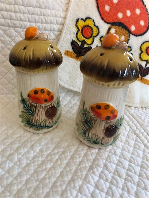 Vintage Merry Mushroom Salt Pepper Shakers Sears Merry Etsy