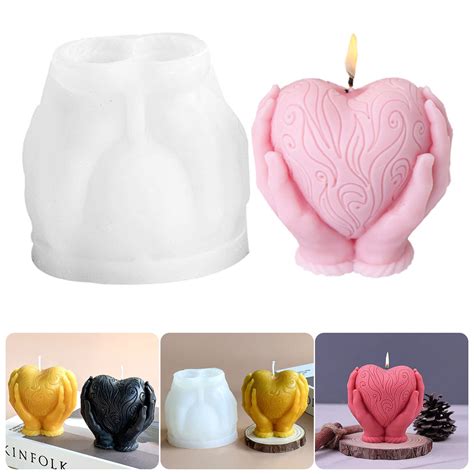 Sunsanly Heart Shaped Candle Mold Candle Mold Heart Shape Silicone