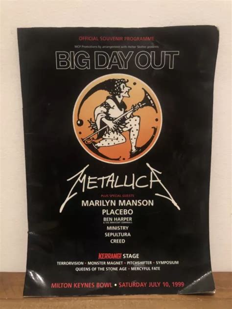 1999 Big Day Out Programme Metallica Placebo 90s Concert Event England