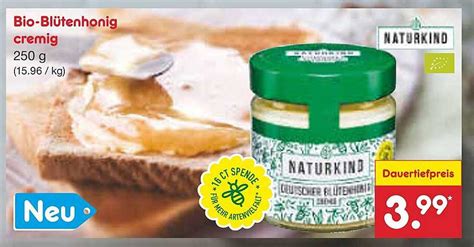 Naturkind Bio blütenhonig Cremig Angebot bei Netto Marken Discount