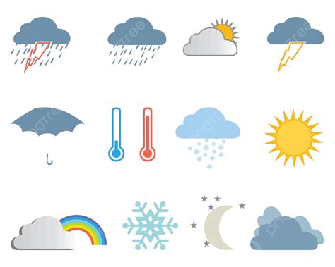 Set Of Weather Icons Sun Symbol Element Vector Sun Symbol Element Png And Vector With