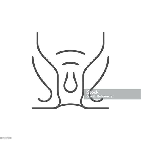 Internal Hemorrhoid Line Outline Icon Stock Illustration Download