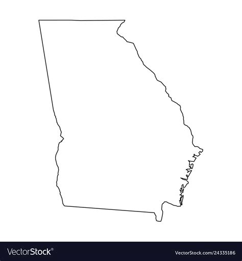 Georgia State Of Usa Solid Black Outline Map Vector Image