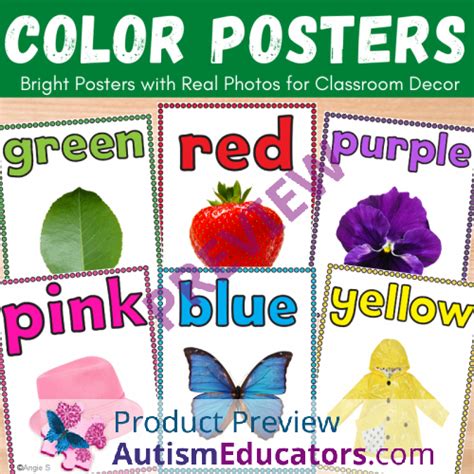 Color Posters With Real Photos For Classroom Decor