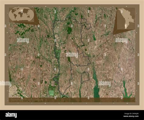 Cahul District Of Moldova Low Resolution Satellite Map Locations Of