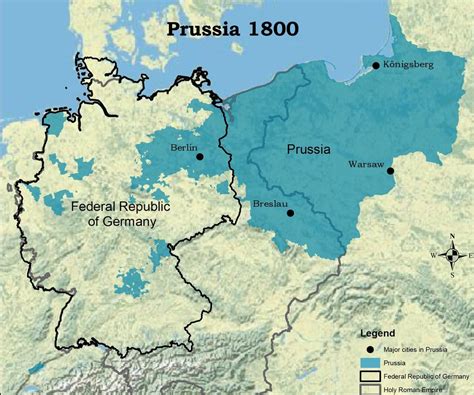 Kingdom Of Prussia In 1800 And Todays Germany Borders Rnapoleon