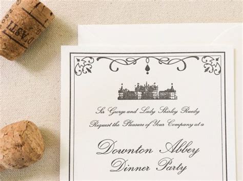Downton Abbey Dinner Party Invitations Letterpress Wedding