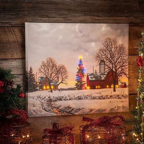 Christmas Barn Led Canvas Art Print Canvas Art Prints Canvas Art