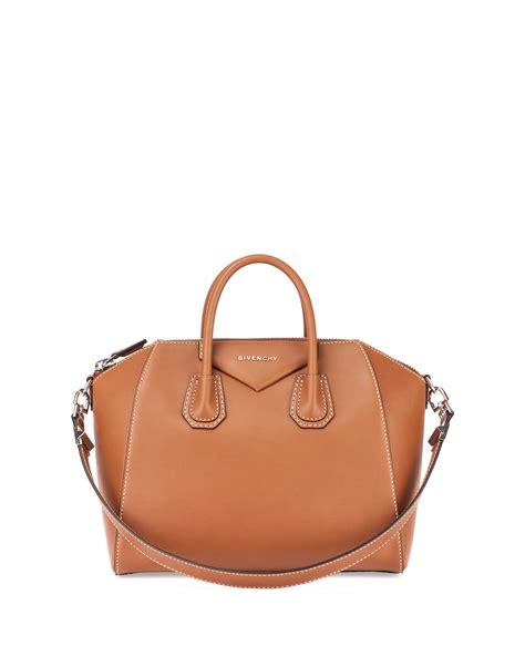 Givenchy Antigona Medium Smooth Leather Satchel Bag in Brown | Lyst