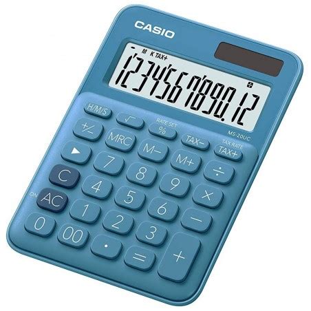 Calculatrice De Bureau Chiffres Casio Ms Uc Bu Bleu