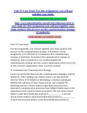 Unit Vi Case Study For This Assignment You Will Put Together Case Study