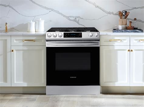 Samsung Bespoke 30 Smart Air Fry Convection Oven Slide In Gas Range With Sealed Burners Griddle