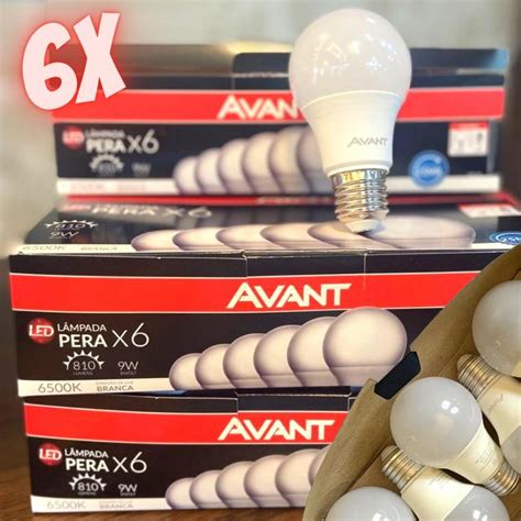 Kit Lâmpadas Pera LED 6 unidades 9W Luz branca 6500K soquete E27