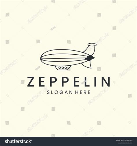 blimp linear style logo icon template stock vector royalty