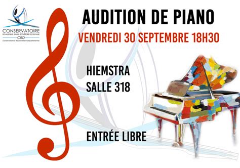 Audition de piano Conservatoire de Musique Danse et Théâtre de Guyane