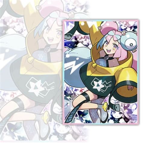 60pcsset Trainer Pokemon Card Sleeves Marnie Iono Lillie Kawaii Anime