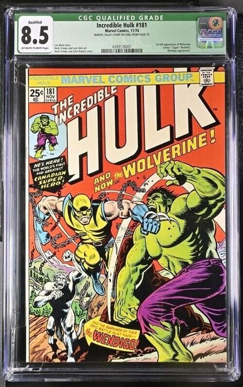 Incredible Hulk 181 CGC 8 5 1st Wolverine John Romita Comic Books