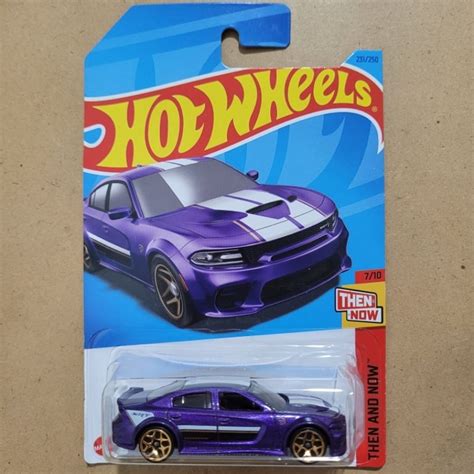 Jual Hot Wheels Short Long Card Dodge Charger Hellcat Then And Now Purple Shopee