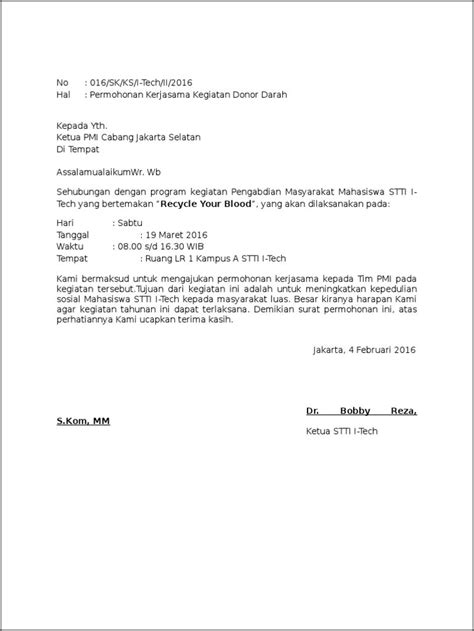 Contoh Surat Permohonan Ke Pmi Surat Permohonan Desain Contoh Surat