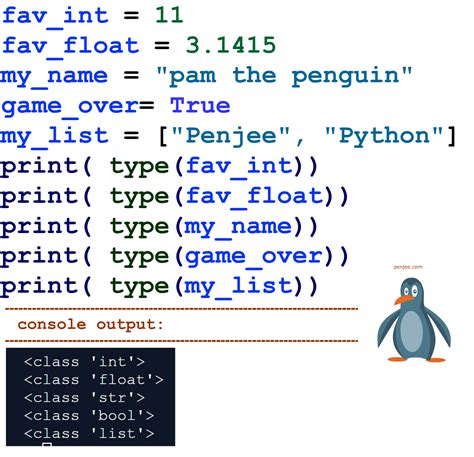 Variable Types In Python Penjee Learn To Code