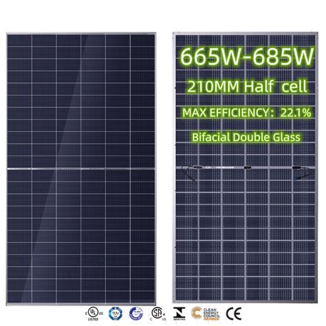 650W 660W 670W 680W Trina Monocrystalline 210mm Bifacial Double Glass