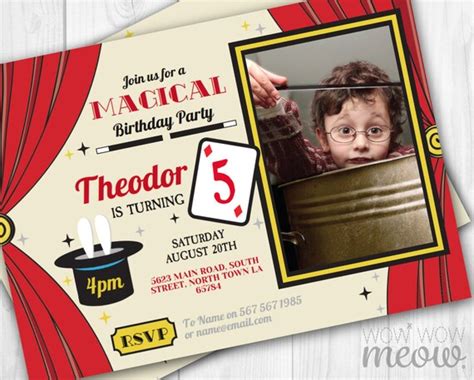 Magic Party Invitations Magician Birthday Invites Photo Show