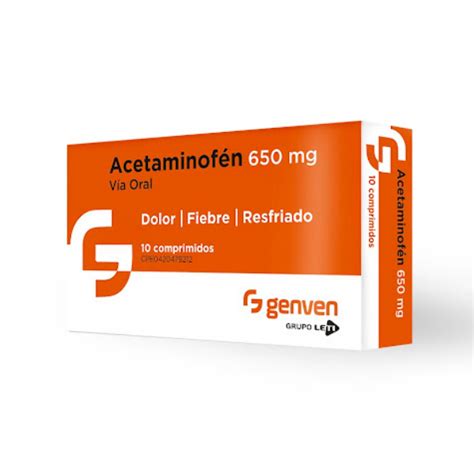 Acetaminofén 650mg X 10 Comprimidos Genven Farmadon La Farmacia De La Esquina