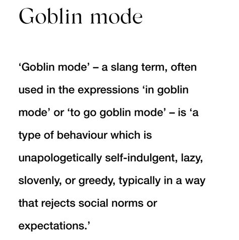 Pop Crave On Twitter Goblin Mode Has Been Named Oxfords Word