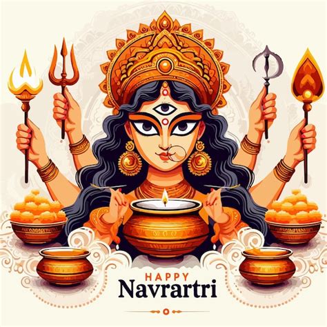 Premium Vector Happy Navratri And Durga Puja Festival Indian