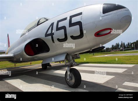 Front View Of The Lockheed P Shooting Star Jet Fighter Aircraft From