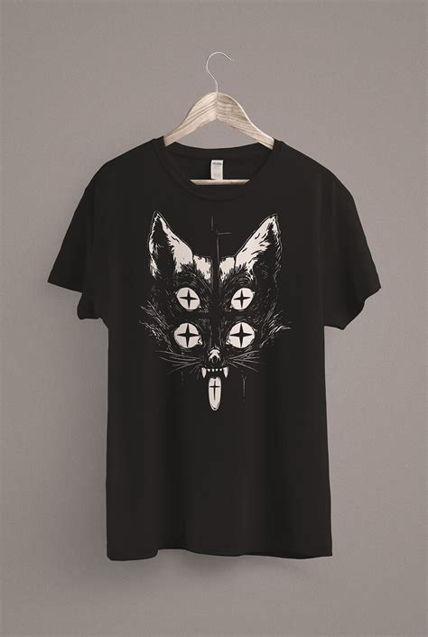 Weirdcore Cat T Shirt Trippy Shirt Gothic Alt Clothing Dark Aesthetic