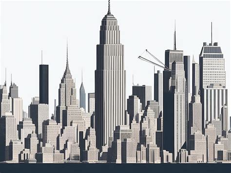 Premium AI Image | New York city silhouette with white background