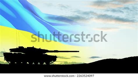 Silhouette Army Tank Sunset Sky Background Stock Illustration ...