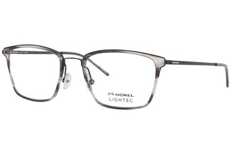 New Morel Lightec Lt 30265l Ng21 Square Crystal Gray Horn Eyeglasses Authentic Ebay