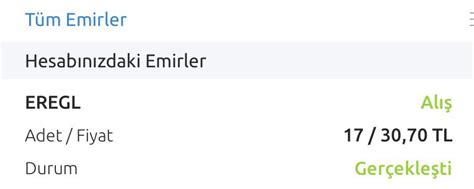 Emre Oymak on Twitter EREGL 17 adet eklenmiştir Aracım satılmadı