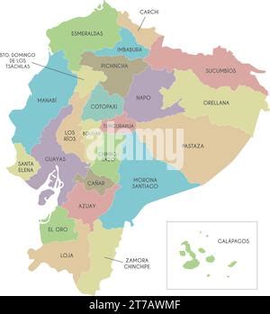 Ecuador Political Map Of Administrative Divisions Provinces Colorful