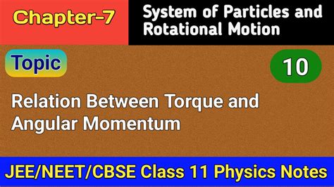 Relation Between Torque And Angular Momentum Maths And Physics With