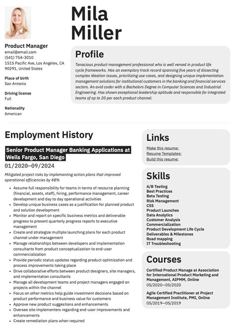 24 Product Manager Resume Examples And Guide For 2024