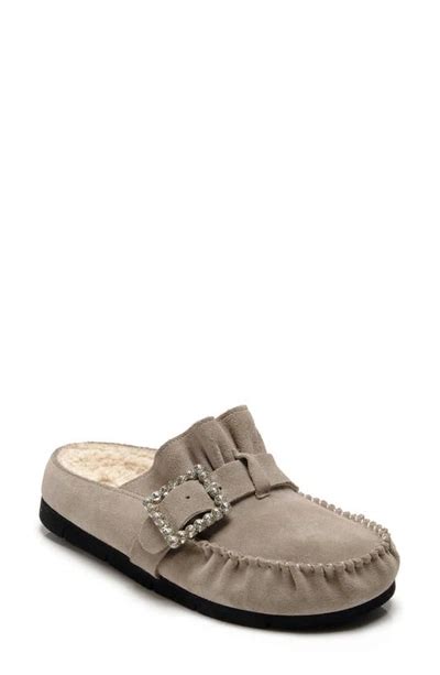 Free People Genuine Shearling Mule In Beige Modesens