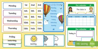 Days Of The Week Months Of Year Kirfs Primary Resources