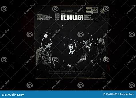 Isolated Closeup of Back of Worn Out the Beatles Revolver Vinyl Album ...