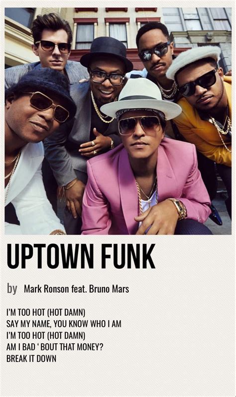 Bruno Mars Album Cover Uptown Funk