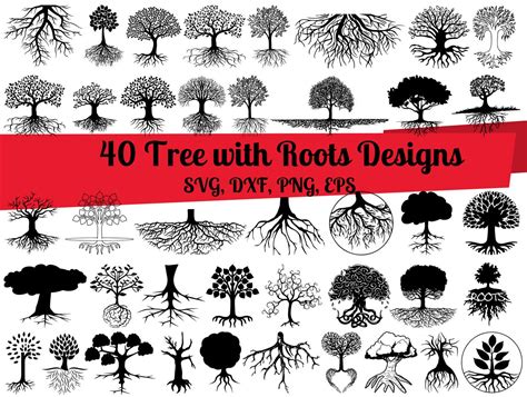 40 Tree With Roots Svg Bundle Roots Dxf Roots Png Roots Etsy Canada