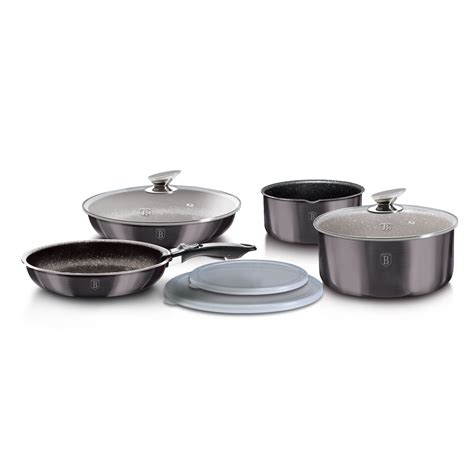 Berlinger Haus 9Pc Space Saving Cookware Set Pots Pans Induction Lids