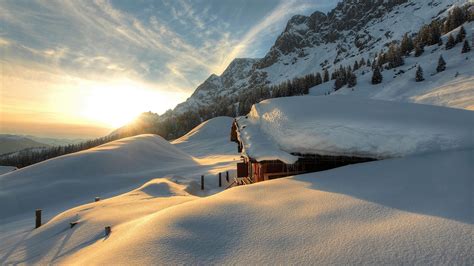 Winter Mountains in Austria UHD 4K Wallpaper | Pixelz