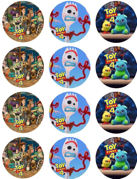 Cake Toppers Edible Prints Edible Round Pre Cut Stickers Toy Story