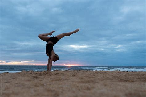 Handstand On Beach