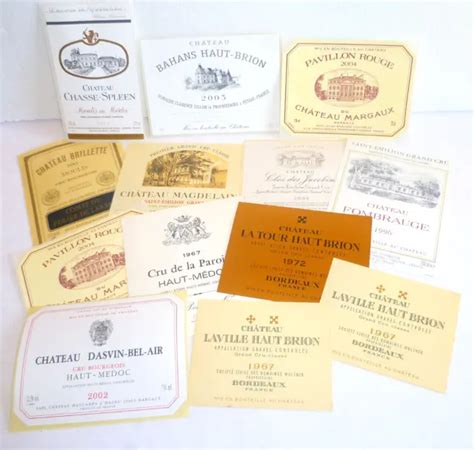 13 ÉTIQUETTES ANCIENNES De Vin De Bordeaux De 1967 À 2004 EUR 35 00